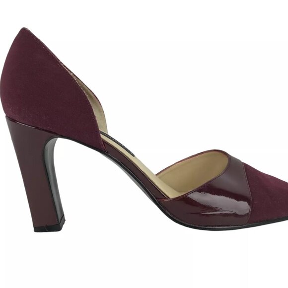Jennifer Moore Womens Maroon Slip On Round Toe Cone Pump Heel Size US 6.5 M - Picture 2 of 7